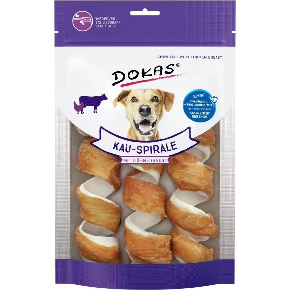 Dokas Tyggespiral med kyllingebryst 3 stk 110 g - lækre hundesnacks